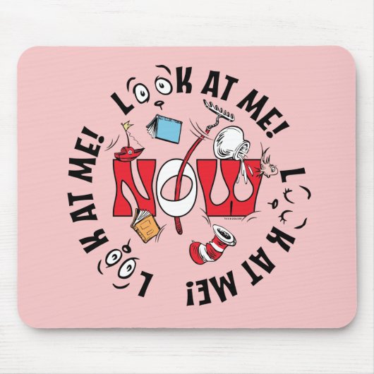 Katze im Hut | Sieh mich an! Sieh mich an! Mousepad (Vorne)