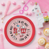 Katze im Hut | Sieh mich an! Sieh mich an! Pappteller (Party)