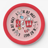 Katze im Hut | Sieh mich an! Sieh mich an! Pappteller (Vorderseite)