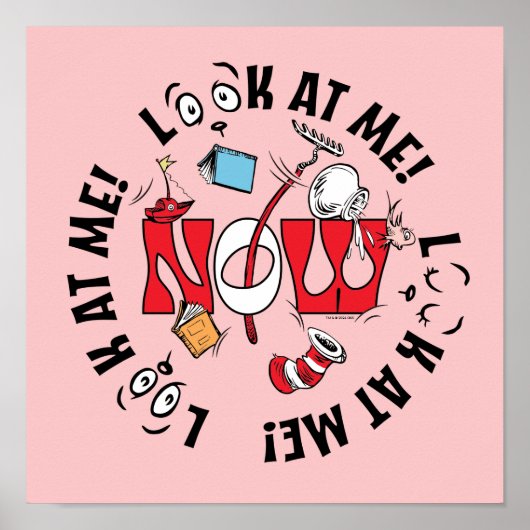 Katze im Hut | Sieh mich an! Sieh mich an! Poster (Vorne)