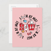 Katze im Hut | Sieh mich an! Sieh mich an! Postkarte (Vorne/Hinten)