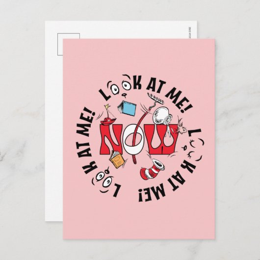 Katze im Hut | Sieh mich an! Sieh mich an! Postkarte (Vorne/Hinten)