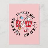 Katze im Hut | Sieh mich an! Sieh mich an! Postkarte (Vorderseite)