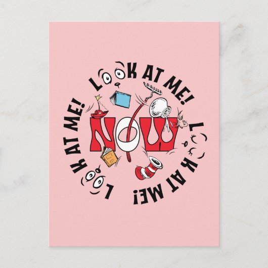 Katze im Hut | Sieh mich an! Sieh mich an! Postkarte (Vorderseite)