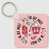 Katze im Hut | Sieh mich an! Sieh mich an! Schlüsselanhänger (Vorderseite)