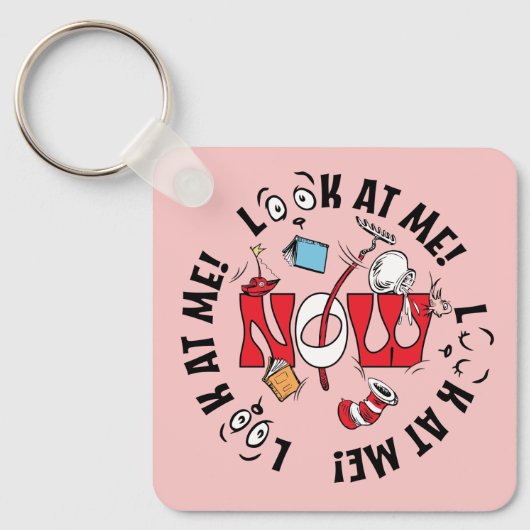 Katze im Hut | Sieh mich an! Sieh mich an! Schlüsselanhänger (Vorderseite)