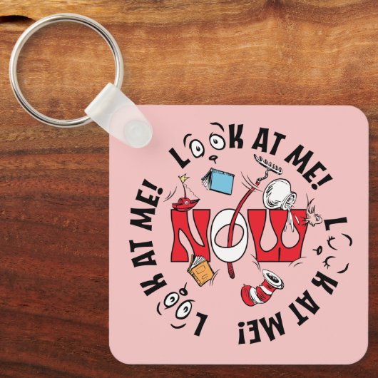 Katze im Hut | Sieh mich an! Sieh mich an! Schlüsselanhänger (Vorderseite)