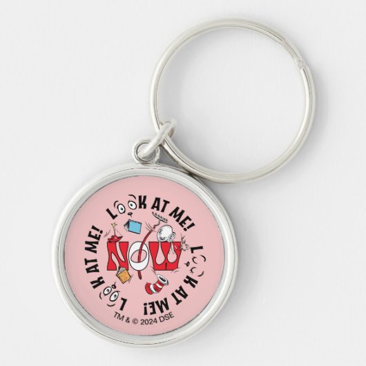 Katze im Hut | Sieh mich an! Sieh mich an! Schlüsselanhänger (Vorne)