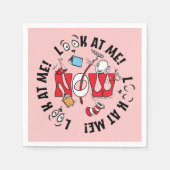 Katze im Hut | Sieh mich an! Sieh mich an! Serviette (Vorderseite)