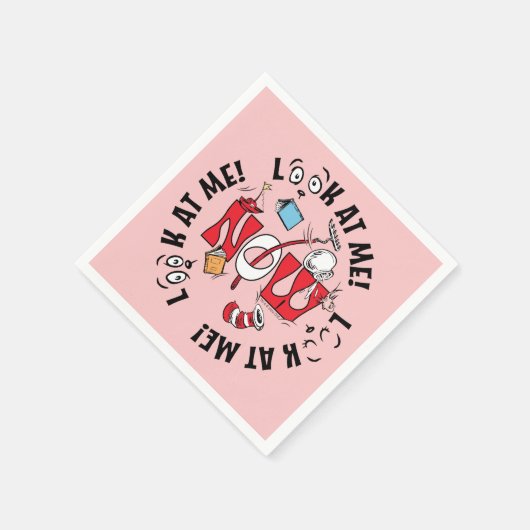 Katze im Hut | Sieh mich an! Sieh mich an! Serviette (Ecke)