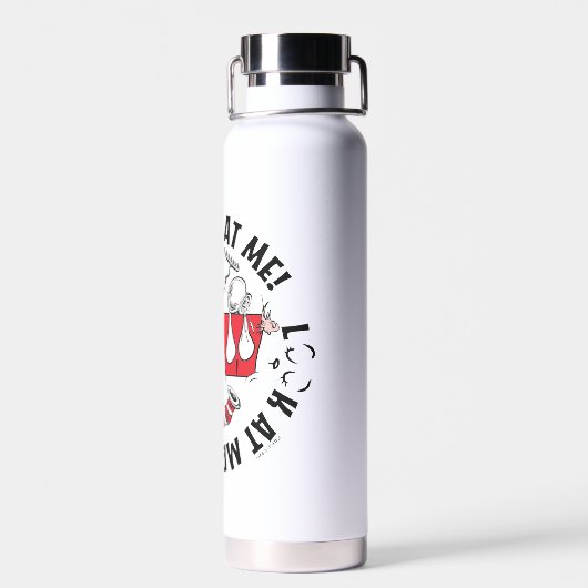 Katze im Hut | Sieh mich an! Sieh mich an! Trinkflasche (Rückseite)