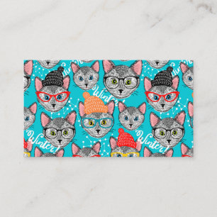 Katze im Hut  Telefonnummerkarte