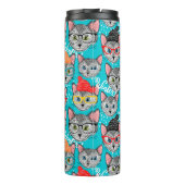 Katze im Hut Thermosbecher (Rückseite)