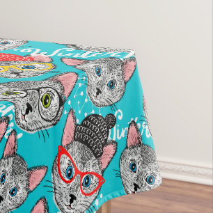 Katze im Hut Tischdecke