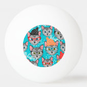 Katze im Hut Tischtennisball (Rückseite)
