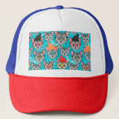 Katze im Hut Truckerkappe (Vorderseite)