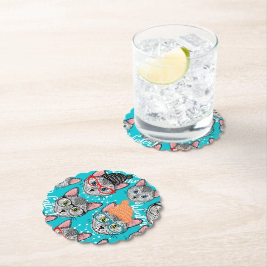 Katze im Hut Untersetzer (Vor Ort)