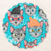 Katze im Hut Untersetzer (Vorderseite)