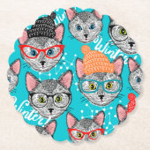 Katze im Hut Untersetzer (Vorderseite)