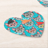 Katze im Hut Untersetzer (angewinkelt)