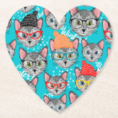 Katze im Hut Untersetzer (Vorderseite)