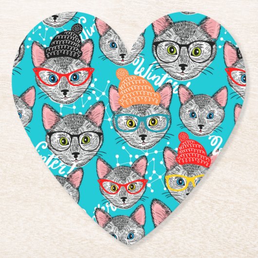 Katze im Hut Untersetzer (Vorderseite)