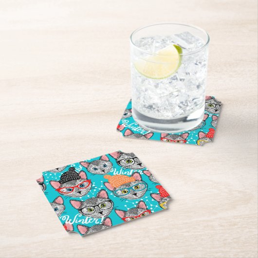 Katze im Hut Untersetzer (Vor Ort)