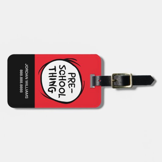 Katze im Hut | Vorschulzeit Gepäckanhänger (Vorderseite horizontal)