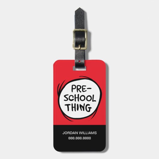 Katze im Hut | Vorschulzeit Gepäckanhänger (Vorderseite vertikal)