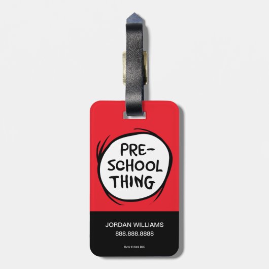 Katze im Hut | Vorschulzeit Gepäckanhänger (Rückseite vertikal)