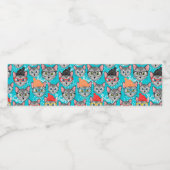 Katze im Hut Wasserflaschenetikett (Einzelnes Label)