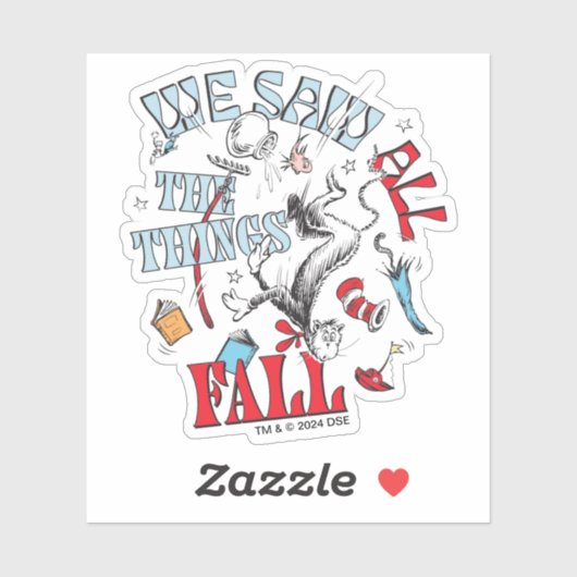 Katze im Hut | Wir sahen alle Dinge fallen Aufkleber (Blatt)