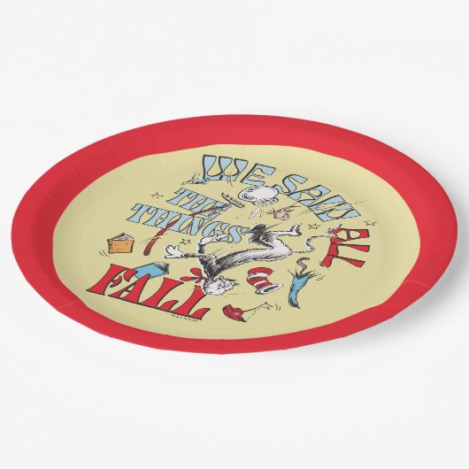 Katze im Hut | Wir sahen alle Dinge fallen Pappteller (Schrägansicht)