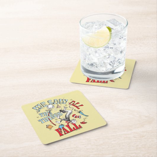 Katze im Hut | Wir sahen alle Dinge fallen Rechteckiger Pappuntersetzer (Vor Ort)