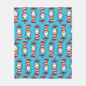 Katze im Hutmuster Fleecedecke (Vorderseite)