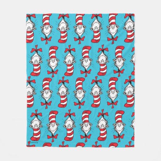 Katze im Hutmuster Fleecedecke (Vorderseite)