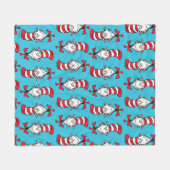 Katze im Hutmuster Fleecedecke (Vorderseite (Horizontal))