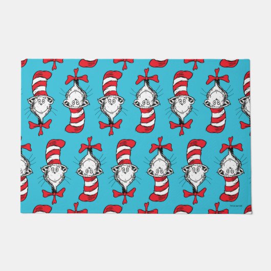 Katze im Hutmuster Fußmatte (Vorderseite)