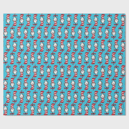 Katze im Hutmuster Geschenkpapier (Flach)