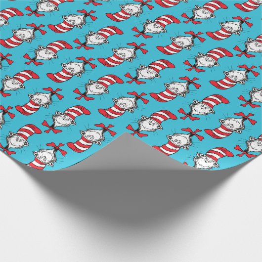 Katze im Hutmuster Geschenkpapier (Ecke)