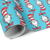 Katze im Hutmuster Geschenkpapier (Rolleneckpunkt)