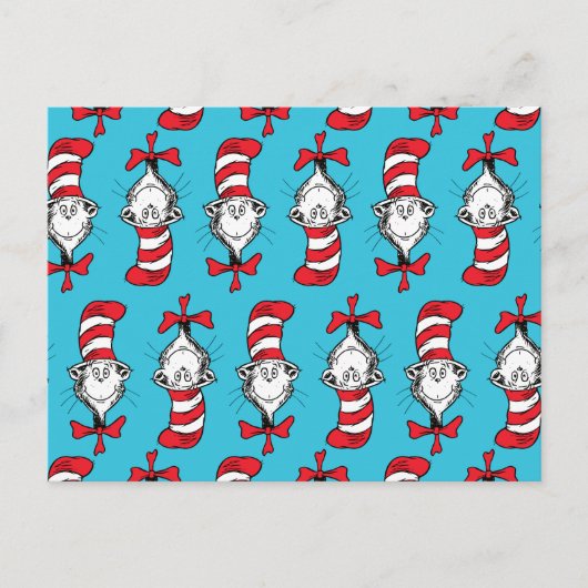 Katze im Hutmuster Postkarte (Vorderseite)