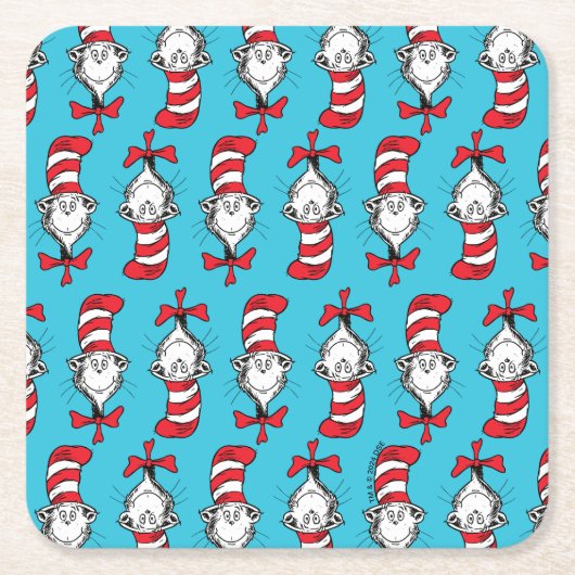 Katze im Hutmuster Rechteckiger Pappuntersetzer (Vorderseite)