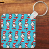 Katze im Hutmuster Schlüsselanhänger (Rückseite)