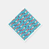 Katze im Hutmuster Serviette (Ecke)