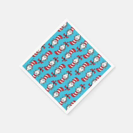 Katze im Hutmuster Serviette (Ecke)