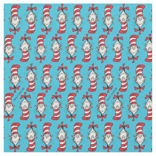 Katze im Hutmuster Stoff (Nahaufnahme)