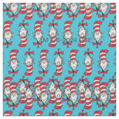 Katze im Hutmuster Stoff (Nahaufnahme)