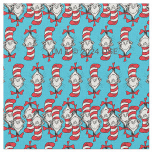 Katze im Hutmuster Stoff