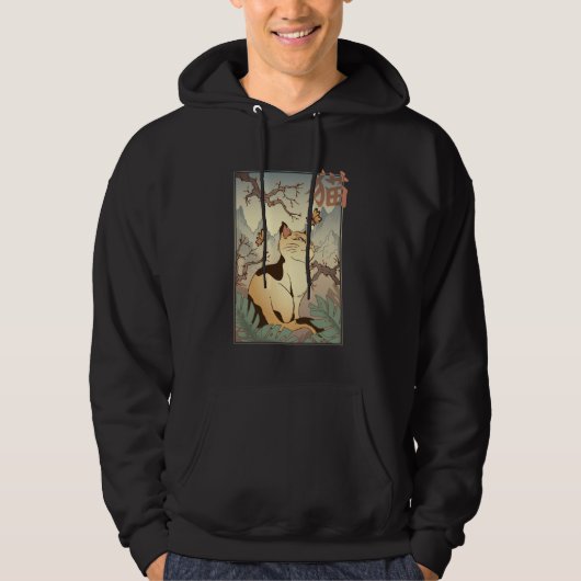 Katze im japanischen Stil Hoodie (Vorderseite)